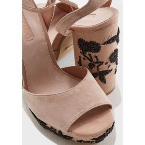 LAVISH Beaded Platform Sandals, Size 7.5